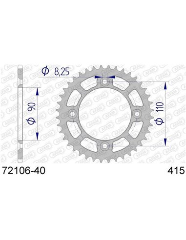 Corona AFAM aluminio 72106 - Paso 415 72106-40