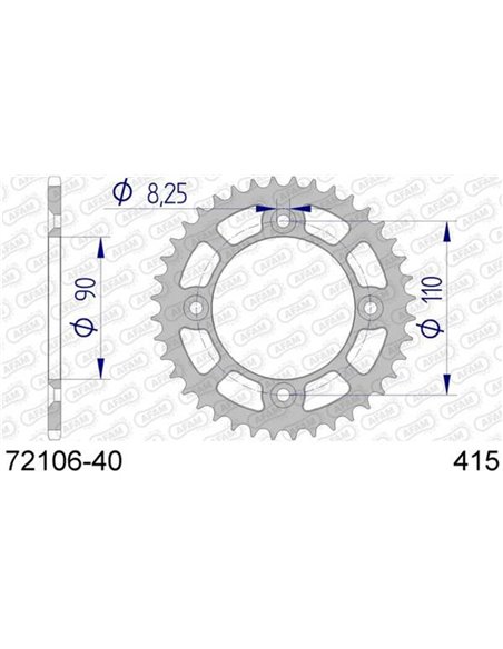 Corona AFAM aluminio 72106 - Paso 415 72106-40