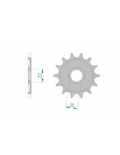Piñón AFAM acero estándar 21309 - Paso 520 21309-13