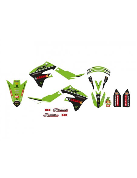 Kit de adhesivos BLACKBIRD Replica Kawasaki F&H 22 2425R14