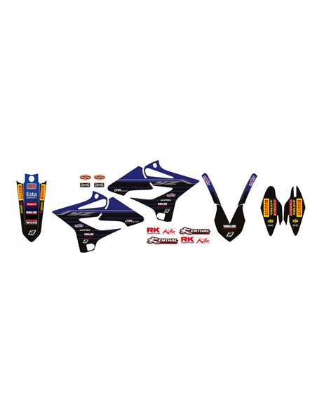 Kit de adhesivos + funda de asiento BLACKBIRD Replica Yamaha Racing 22 8244R11