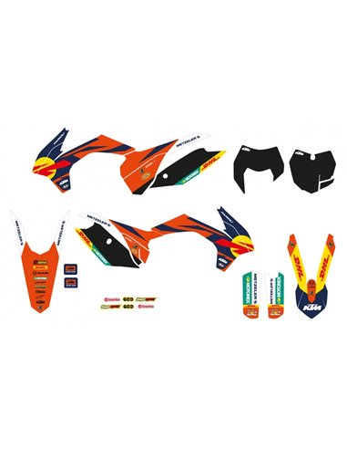 Kit de adhesivos + funda de asiento BLACKBIRD Replica KTM Factory 23 8538R22