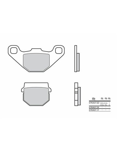 Pastillas de freno sinterizadas de competición Brembo 07KA07SX 07KA07SX