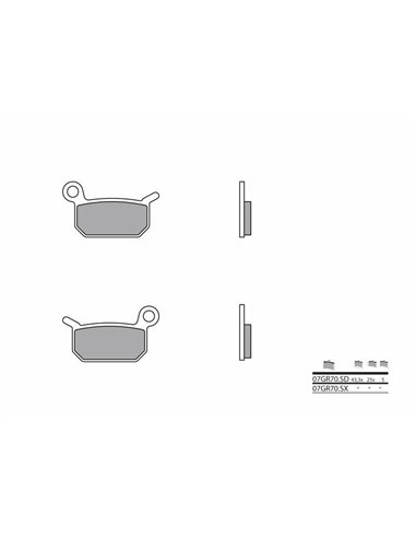 Pastillas de freno sinterizadas Brembo 07GR70SD 07GR70SD