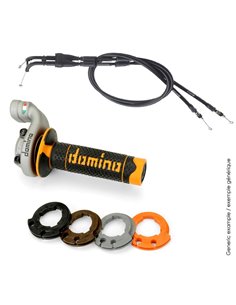 Kit acelerador DOMINO KRK Evo con cables puños Rojo/Negro 3031867