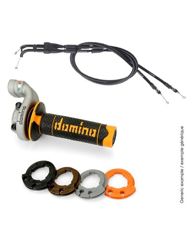 Kit acelerador DOMINO KRK Evo con cables puños Rojo/Negro 3031847