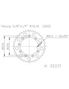 Corona ESJOT Aluminio 51-32231 52 dientes 51-32231-52