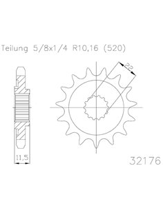 Piñon ESJOT Acero 50-32176 15 dientes 50-32176-15