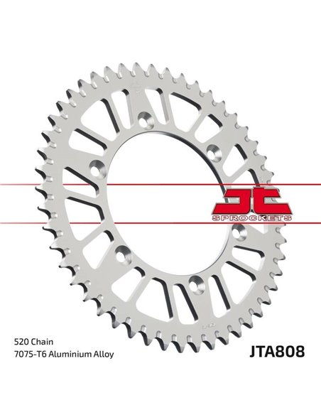 Corona JT Aluminio negro JT 808 con 50 dientes JTA808.50BLK