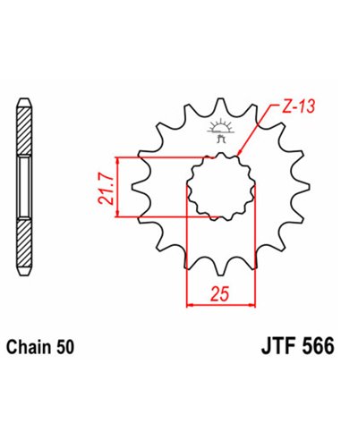 Piñon JT SPROCKETS acero 566 - 530 JTF566.14
