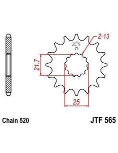 Piñón con goma anti-ruido JT SPROCKETS acero 565 - 520 JTF565.15RB