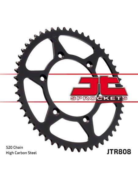 Corona JT 808 de acero con 48 dientes paso 520 autolimpiable JTR808.48SC
