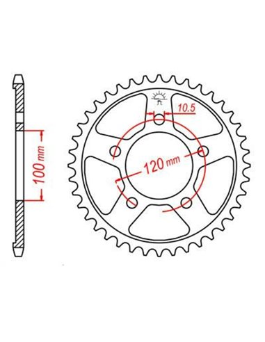 Corona JT SPROCKETS acero estándar 702 - Paso 525 JTR702.44