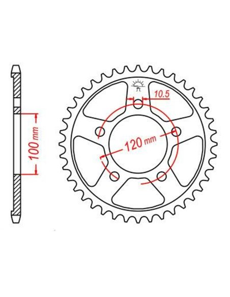 Corona JT SPROCKETS acero estándar 702 - Paso 525 JTR702.44