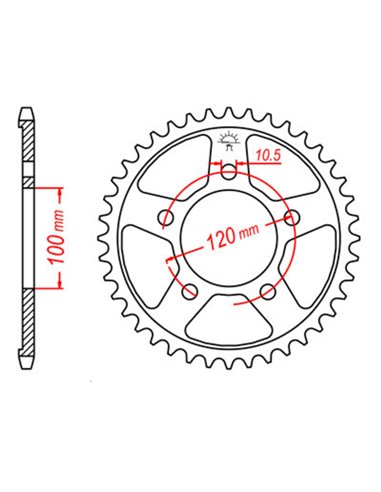 Corona JT SPROCKETS acero estándar 702 - Paso 525 JTR702.44