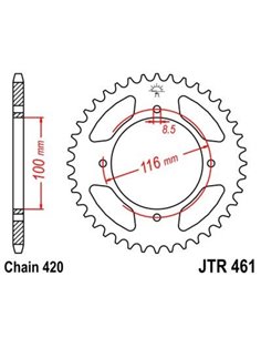 Corona JT 461 de acero con 52 dientes JTR461.52