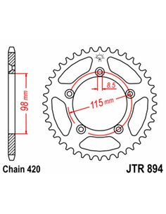 Corona JT SPROCKETS acero estándar 894 - Paso 420 JTR894.46