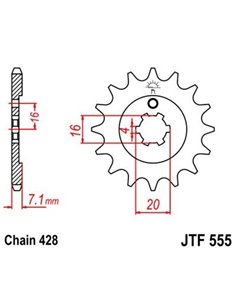 Piñon JT 555 de acero con 15 dientes JTF555.15