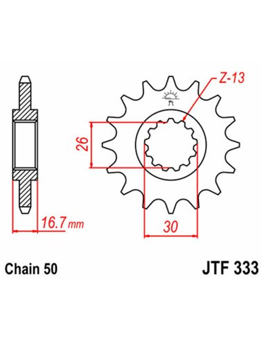Piñón JT SPROCKETS acero estándar 333 - Paso 530 JTF333.16