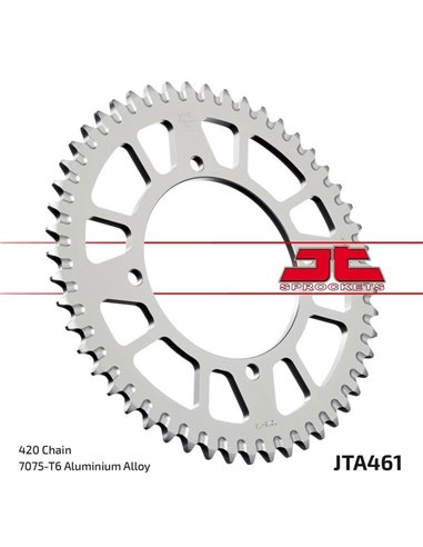 Corona JT Aluminio negro JT 461 con 51 dientes JTA461.51BLK