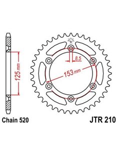 Corona JT 210 de acero con 38 dientes JTR210.38