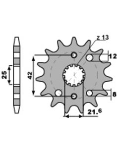 Piñón PBR acero estándar 2080 - 530 2080 17 18NC