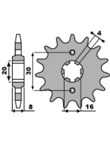Piñón PBR acero estándar 718 - 520 718 12 18NC