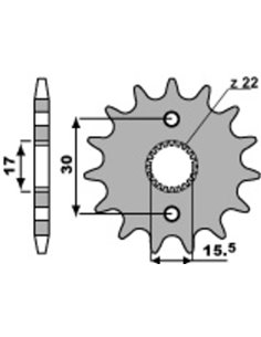 Piñón PBR acero estándar 332 - 420 332 14 18NC