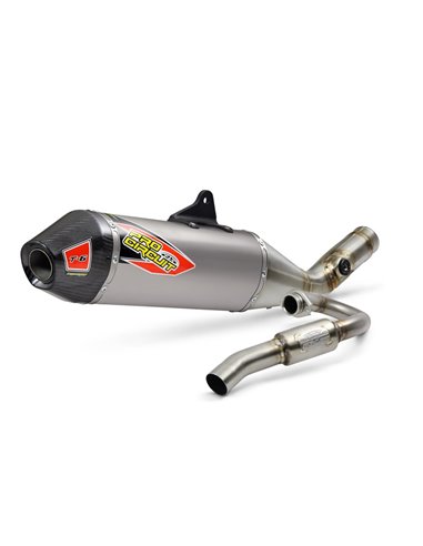 Linea completa escape Pro Circuit T-6, acero inox, RM-Z250: Silencioso de titanio, tapa de carbono 0141925H