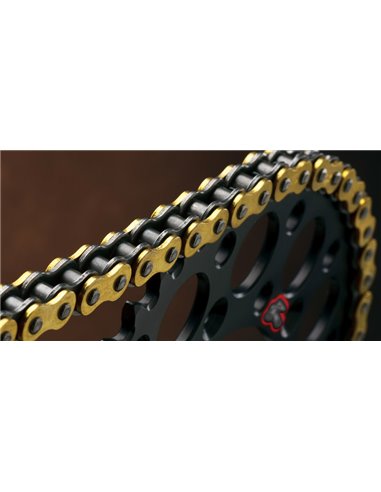 Cadena Renthal 420R1 con 130 eslabones negro/oro C246