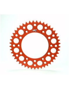 Corona RENTHAL aluminio ultraligera autolimpiable 224U - Paso 520 224U-520-49GPOR