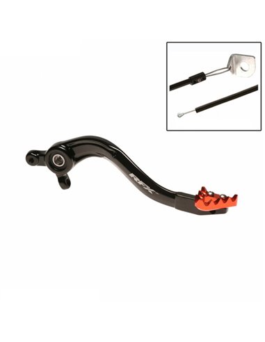 Pedal de freno trasero RFX Pro ST (anodizado duro negro/naranja) FXRB5050199OR