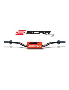 Manillar SCAR O² RC Color Ø28,6mm - Negro / Protector naranja S9112BK-OR