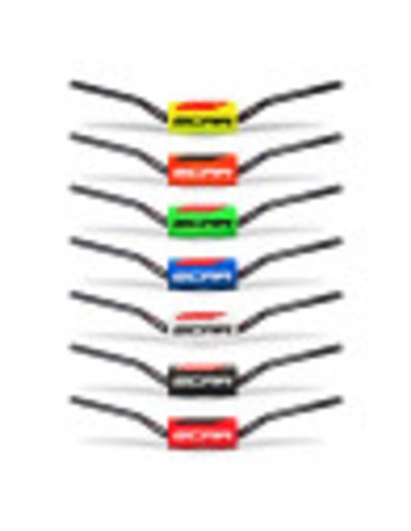 Manillar SCAR O² RC High Mini 65/85 Ø28,6mm - Negro / Protector azul S9152BL