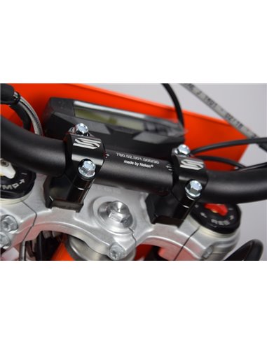 Torretas de manillar SCAR Ø28.6mm altura regulable 30-45mm (para tija OEM) - Negro P65