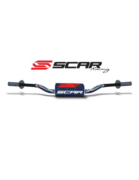 Manillar SCAR O² Color Yamaha YZ/YZF Ø28,6mm - Azul oscuro / Protector azul oscuro S9182DKBL-DKBL