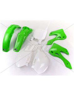 Kit de Plástica UFO OEM Color Green / Blanco Kawasaki KX125 / 250 KAKIT200@999