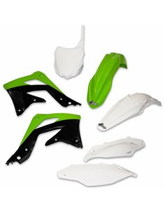 Kit de Plástica UFO OEM Color Green / Blanco / Negro Kawasaki KX86 KAKIT220@999