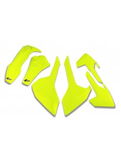 Kit plástica completo UFO Husqvarna amarillo fluor HUKIT618-DFLU HUKIT618@DFLU