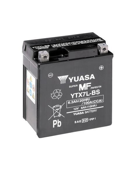 Batería YUASA YTX7L-BS Combipack (con electrolito) YTX7L-BS