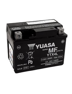 Batería YUASA W/C activada de fábrica sin mantenimiento -  YTX4L (FA) YTX4L