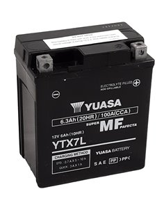 Batería YUASA W/C activada de fábrica sin mantenimiento -  YTX7L (FA) YTX7L