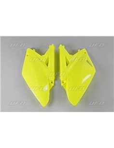 Caches latéraux arrière UFO-Plast Suzuki jaune fluor
