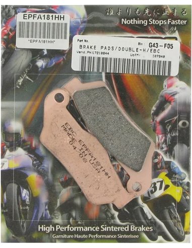 Pastillas de freno de prestaciones extremas sinterizadas "EPFA" EBC EPFA181HH
