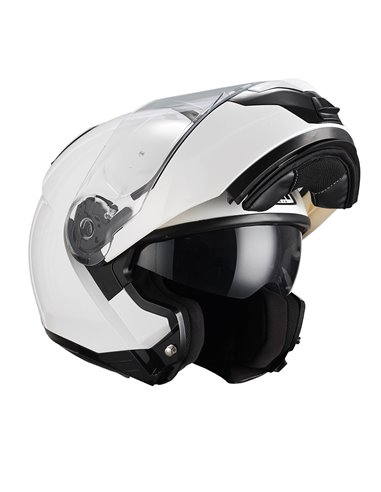 NZI Combi 2 Duo Capacete Modular Conversível Branco Viseira Solar Tamanho XL