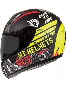 MT Thunder Kids Snipper capacete infantil preto fosco amarelo fluorescente tamanho L