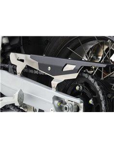 Protector de cadena inox cepillado / negro texturado CROSSPRO APRILIA TUAREG 660 2022-2024