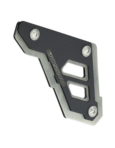 Protector de cadena inferior inox cepillado / negro texturado CROSSPRO APRILIA TUAREG 660 2022-2024