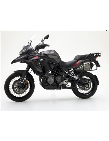 Defensas laterales y de motor trail aluminio negro texturado CROSSPRO Benelli TRK 502 17-24 y TRK 502X 18-24