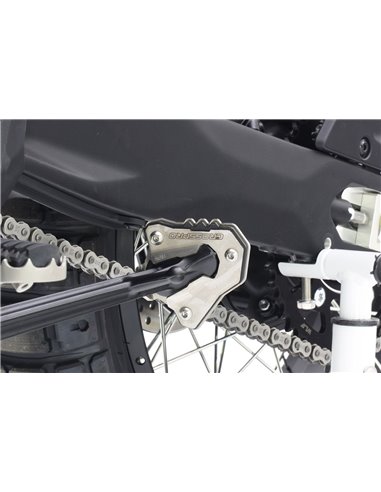 Extension de caballete inox cepillado / negro texturado CROSSPRO para CF MOTO 450 MT 2024